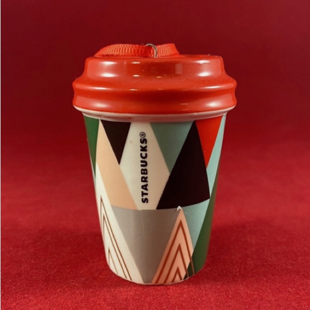 Starbucks 2017 Modern Trees Ceramic Christmas Tree Ornament Geometric